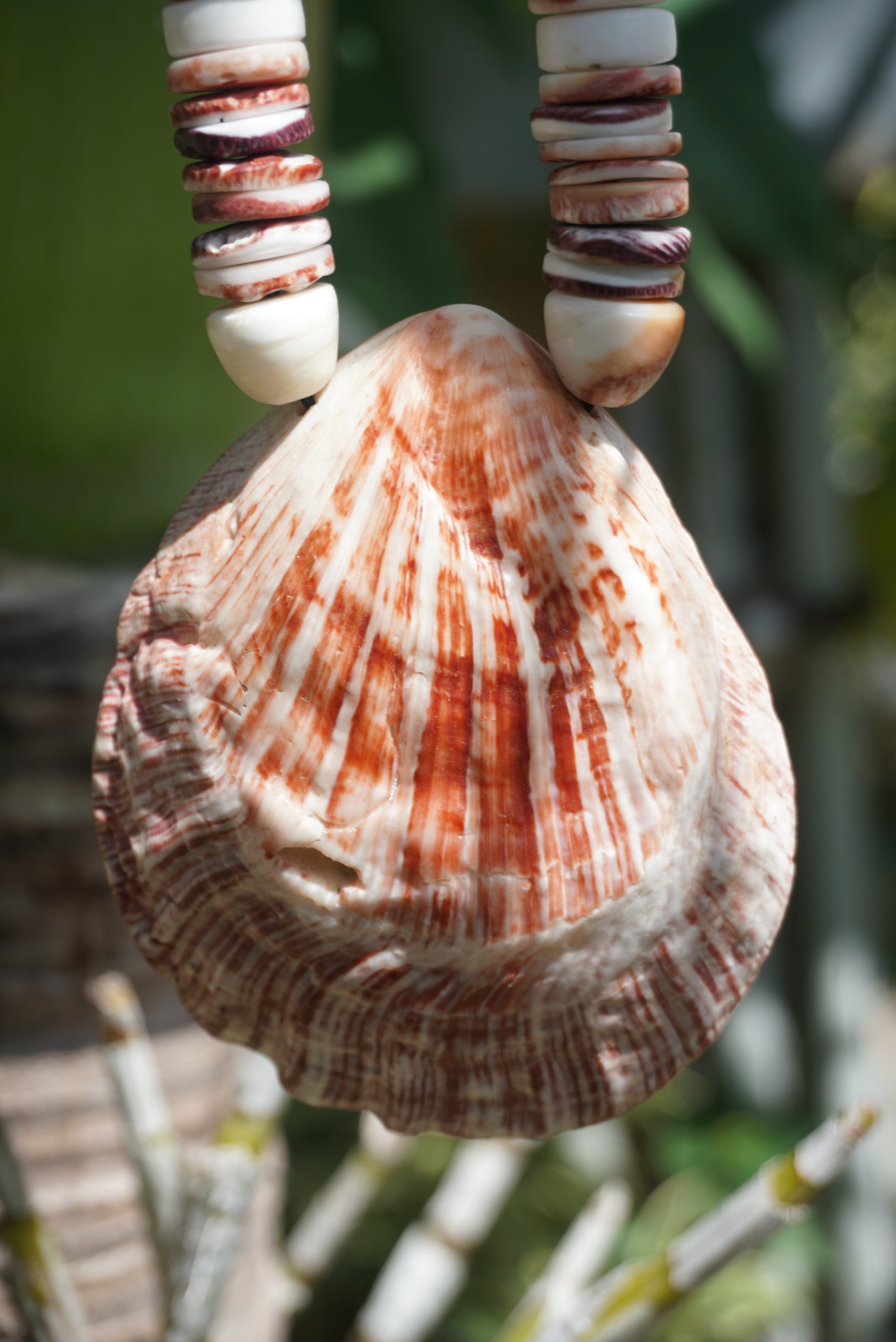 Modern Chamorro necklace, latte stone, spondylus, hima