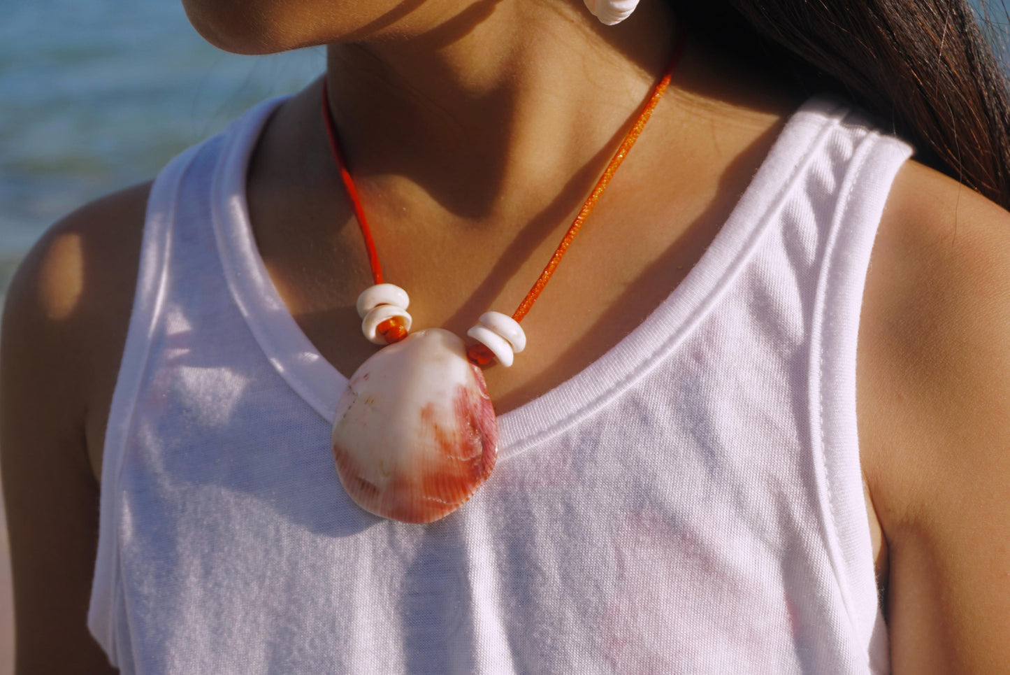 Purple Spondylus + Puka Shell Bead Set