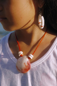 Purple Spondylus + Puka Shell Bead Set