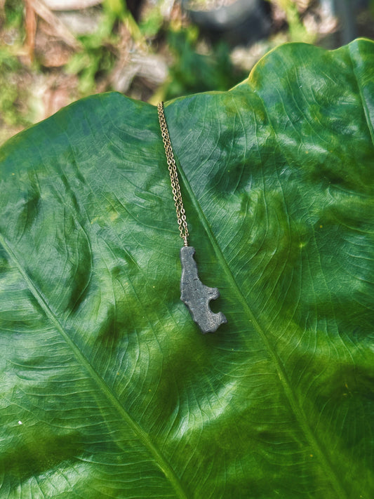 Map of Saipan ~ Green Coral Necklace