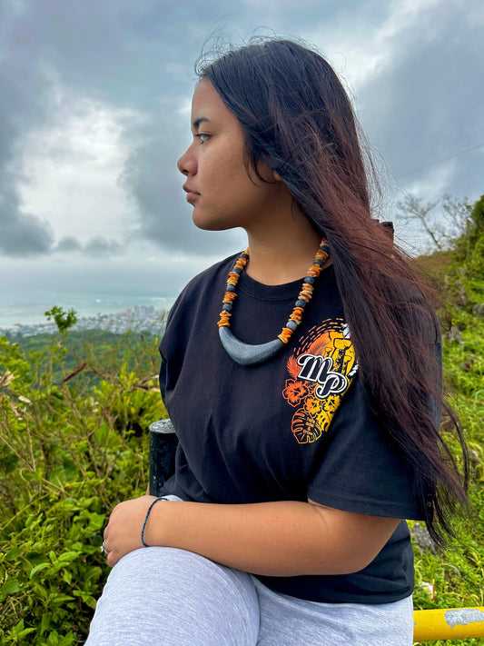 Chamorro necklace, spondylus, blue coral