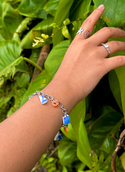 Spondy & Sea Pottery Charm Bracelet
